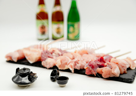 Yakitori platter and shochu Yakitori platter and shochu 81279745
