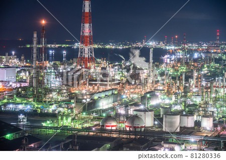 《三重縣》四日市工廠夜景/綜合設施 《三重縣》四日市工廠夜景/綜合設施 81280336