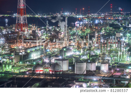 《三重縣》四日市工廠夜景/綜合設施 81280337