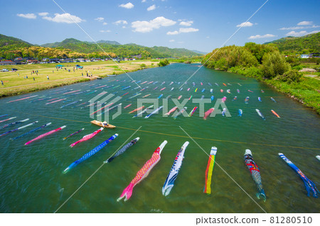 Dragon Boat Festival Carp Streamer Saba River, Hofu City, Yamaguchi Prefecture 81280510