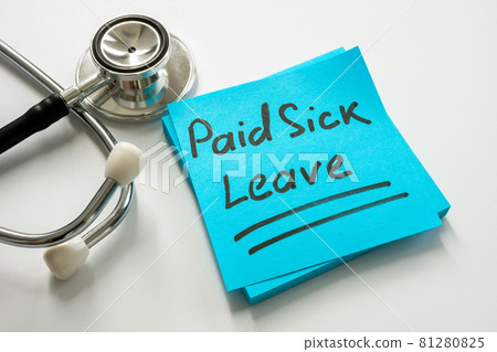 Paid sick leave handwritten on the sticker. 81280825