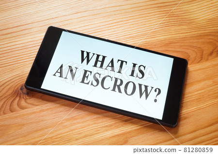 What is an escrow question on the smartphone screen. 81280859
