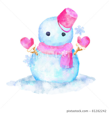 Cute hand-painted snowman snowflake Cute hand-painted snowman snowflake 81282242