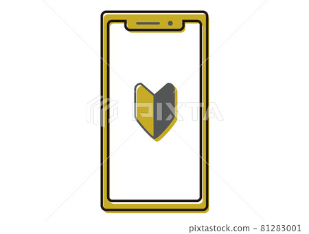 智能手機和初學者標記圖線圖前面 81283001