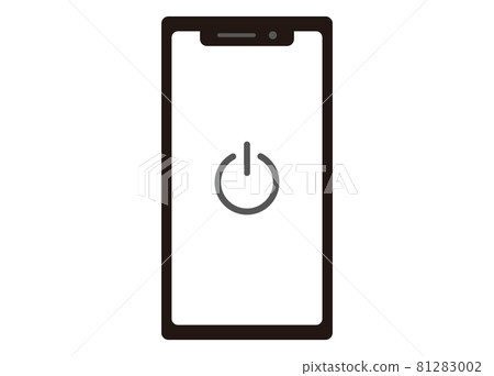 智能手機電源圖像圖像插圖單色正面 81283002