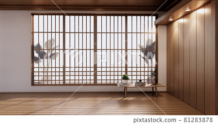 Empty room - japanese Minimal design for Interior artwork.3D rendering 81283878