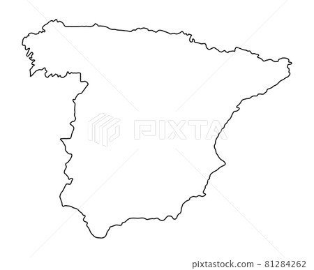 Spain Outline flag map. Vector illustration of national symbol. Graphic design of patriotic element Spain Outline flag map. Vector illustration of national symbol. Graphic design of patriotic element 81284262