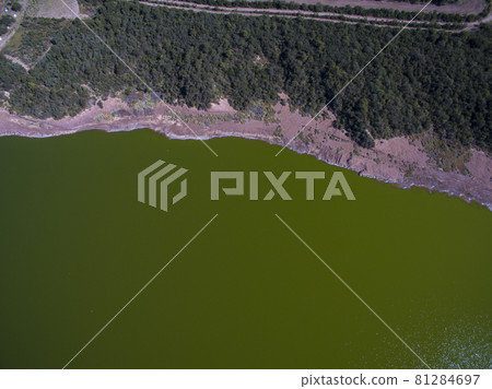 Pampas lagoon, aerial view 81284697