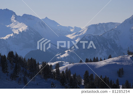 Stunning view from the Saanersloch ski area, Switzerland. Stunning view from the Saanersloch ski area, Switzerland. 81285254