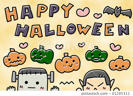 Halloween card handwritten Halloween card handwritten 81285311