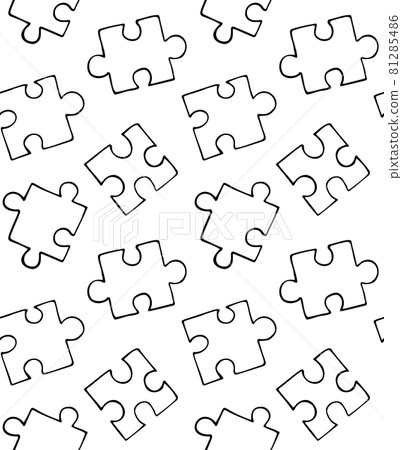 Vector seamless pattern of hand draw puzzle pieces 81285486