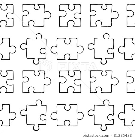 Vector seamless pattern of puzzle pieces 81285488
