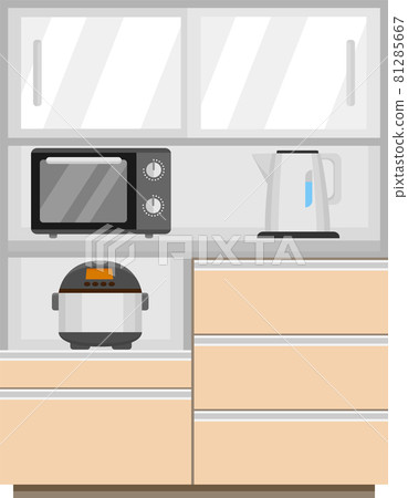 Kitchen appliances, cupboards, microwave ovens, kettles, rice cookers 81285667