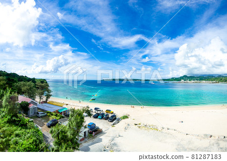 Superb view of Anti Beach from the beach of Sesoko Island 81287183