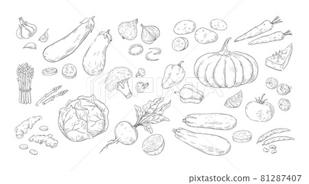 Easy How to Draw Vegetables Tutorial and Vegetable Coloring Page