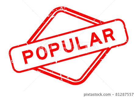Grunge red popular word rubbber seal stamp on white background Grunge red popular word rubbber seal stamp on white background 81287557
