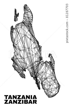 Hatched Irregular Mesh Zanzibar Island Map Hatched Irregular Mesh Zanzibar Island Map 81287703