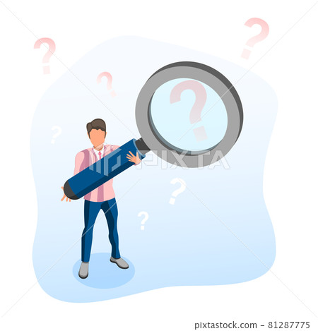 3D Isometric Flat Vector Conceptual Illustration of Searching for Solution. 81287775