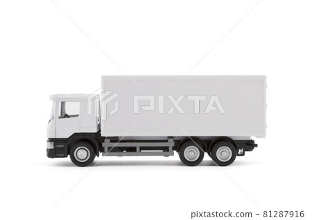 White cargo delivery truck miniature isolated on white background with clipping path White cargo delivery truck miniature isolated on white background with clipping path 81287916