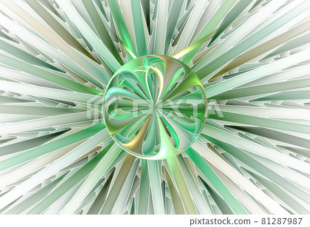 Abstract fractals delicate light glass bubble. 81287987