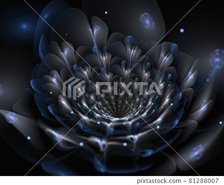 Wide Shining Flower Background - Fractal Art. Wide Shining Flower Background - Fractal Art. 81288007