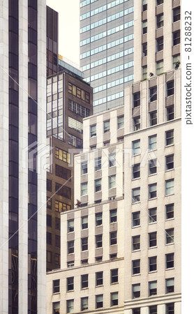 Picture of Manhattan old and modern architecture, color toning applied, New York City, USA. Picture of Manhattan old and modern architecture, color toning applied, New York City, USA. 81288232
