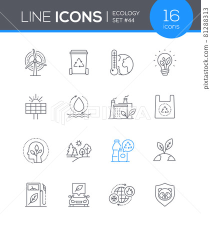 Ecology - modern line design style icon set Ecology - modern line design style icon set 81288313