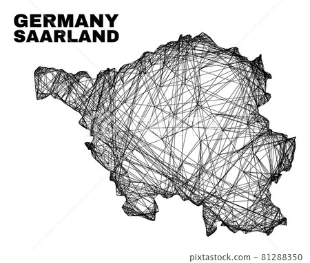 Hatched Irregular Mesh Saarland Land Map 81288350