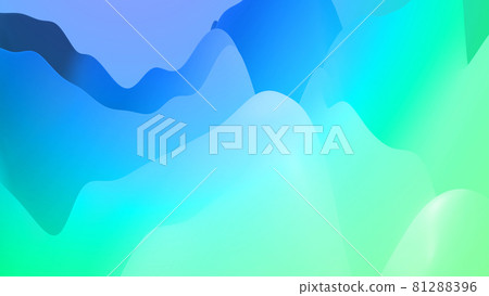 3d render. abstract fantastic background, liquid gradient of paint with internal glow forms hills or peaks like landscape in subsurface scattering material, mat color transitions. Blue green 81288396