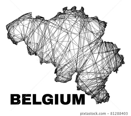 Hatched Irregular Mesh Belgium Map Hatched Irregular Mesh Belgium Map 81288403