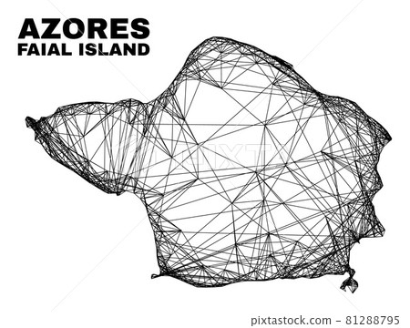 Linear Irregular Mesh Faial Island Map Linear Irregular Mesh Faial Island Map 81288795