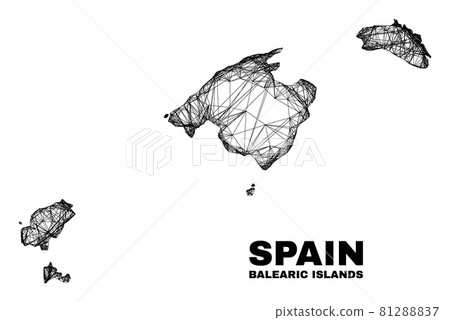 Linear Irregular Mesh Balearic Islands Map Linear Irregular Mesh Balearic Islands Map 81288837