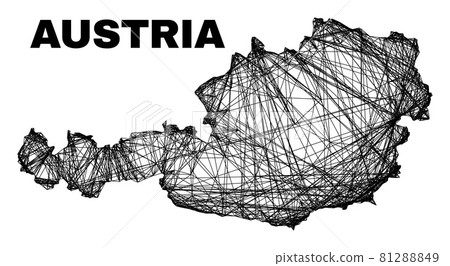 Hatched Irregular Mesh Austria Map 81288849