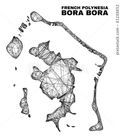 Linear Irregular Mesh Bora-Bora Map Linear Irregular Mesh Bora-Bora Map 81288852