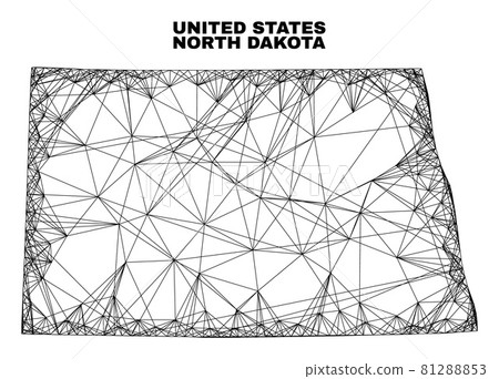 Linear Irregular Mesh North Dakota State Map Linear Irregular Mesh North Dakota State Map 81288853