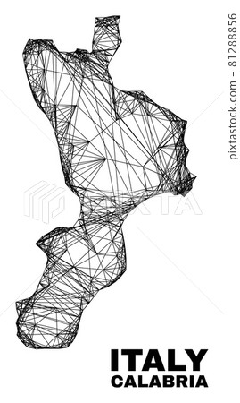 Hatched Irregular Mesh Calabria Region Map 81288856