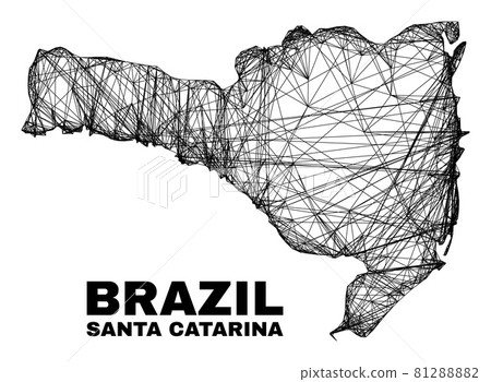 Hatched Irregular Mesh Santa Catarina State Map Hatched Irregular Mesh Santa Catarina State Map 81288882