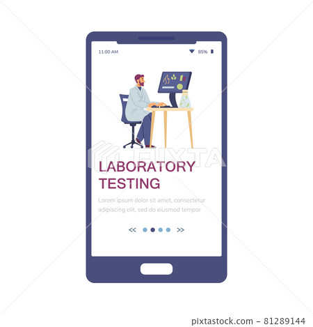 Plants laboratory testing onboarding mobile page, flat vector illustration. Plants laboratory testing onboarding mobile page, flat vector illustration. 81289144