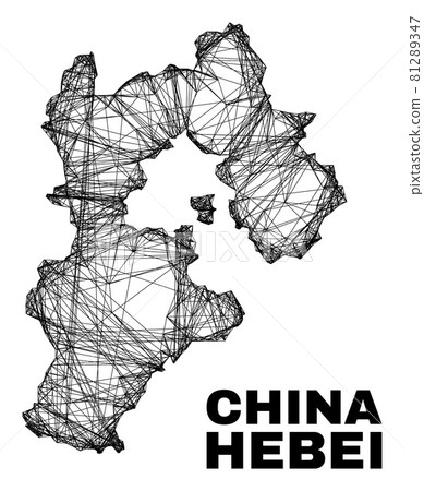 Hatched Irregular Mesh Hebei Province Map Hatched Irregular Mesh Hebei Province Map 81289347