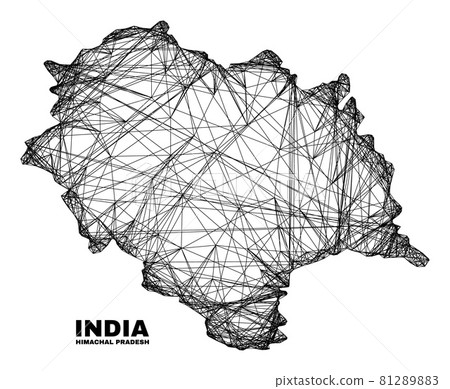 Linear Irregular Mesh Himachal Pradesh State Map Linear Irregular Mesh Himachal Pradesh State Map 81289883