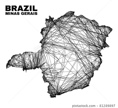 Hatched Irregular Mesh Minas Gerais State Map Hatched Irregular Mesh Minas Gerais State Map 81289897