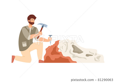 Archaeologist working on archeology, paleontology or geological excavations. 81290063