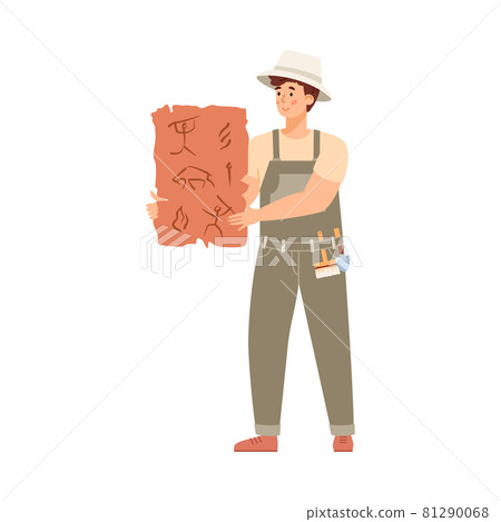 Archaeologist scientist male character, flat vector illustration isolated. Archaeologist scientist male character, flat vector illustration isolated. 81290068