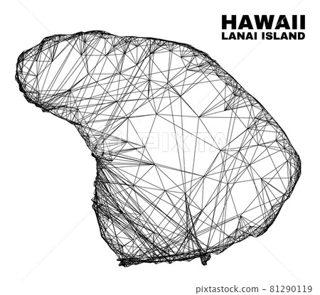 Hatched Irregular Mesh Lanai Island Map Hatched Irregular Mesh Lanai Island Map 81290119