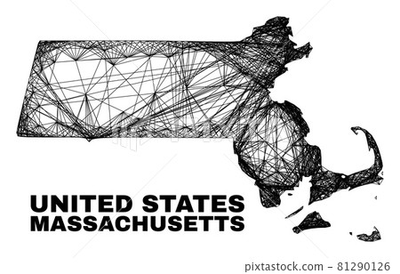 Net Irregular Mesh Massachusetts State Map Net Irregular Mesh Massachusetts State Map 81290126