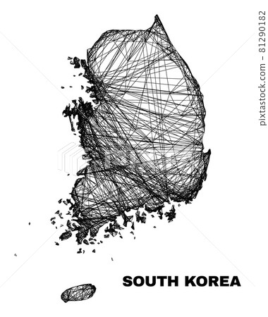 Network Irregular Mesh South Korea Map 81290182