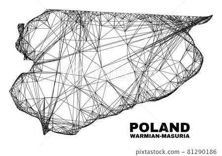 Hatched Irregular Mesh Warmian-Masurian Voivodeship Map 81290186