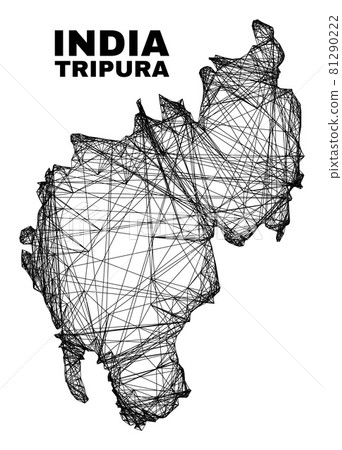 Hatched Irregular Mesh Tripura State Map Hatched Irregular Mesh Tripura State Map 81290222