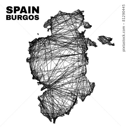 Hatched Irregular Mesh Burgos Province Map 81290445