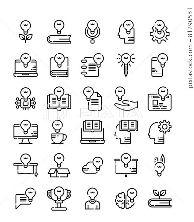set of simple line knowledge education icons set of simple line knowledge education icons 81290531